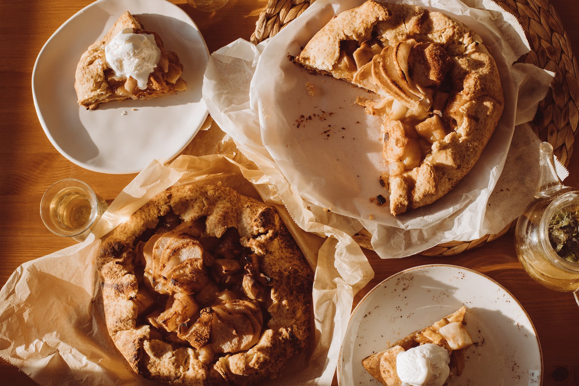 rustic apple pies cut into slices